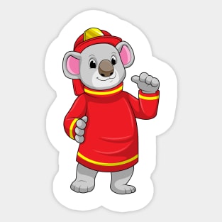 Koala as Firefighter with Helmet Sticker